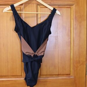 Longitude Elegant Black and Brown Swimwear